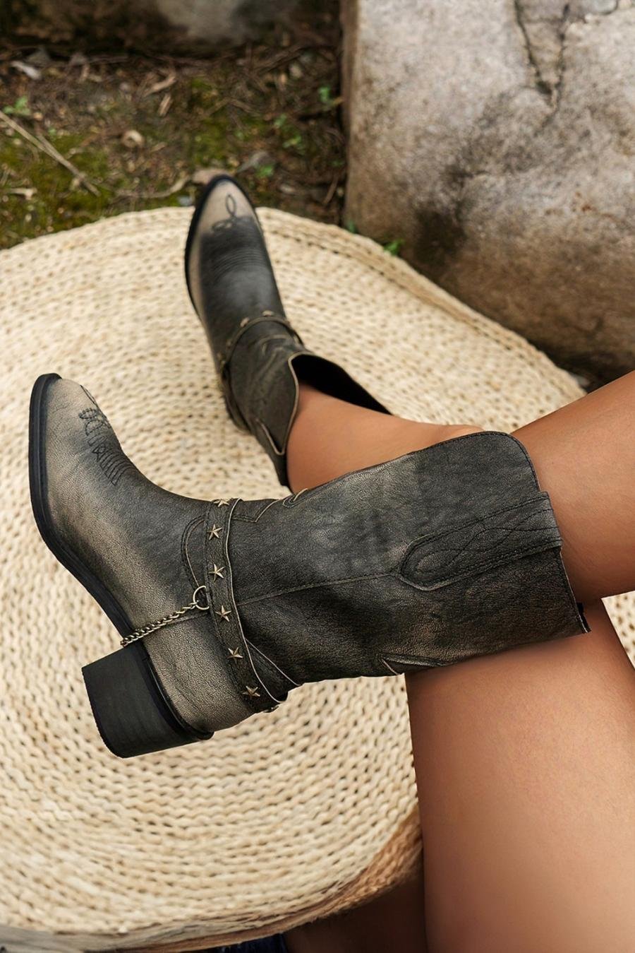 Femme Bottes | Bottes Mi-Mollet Marron Foncé