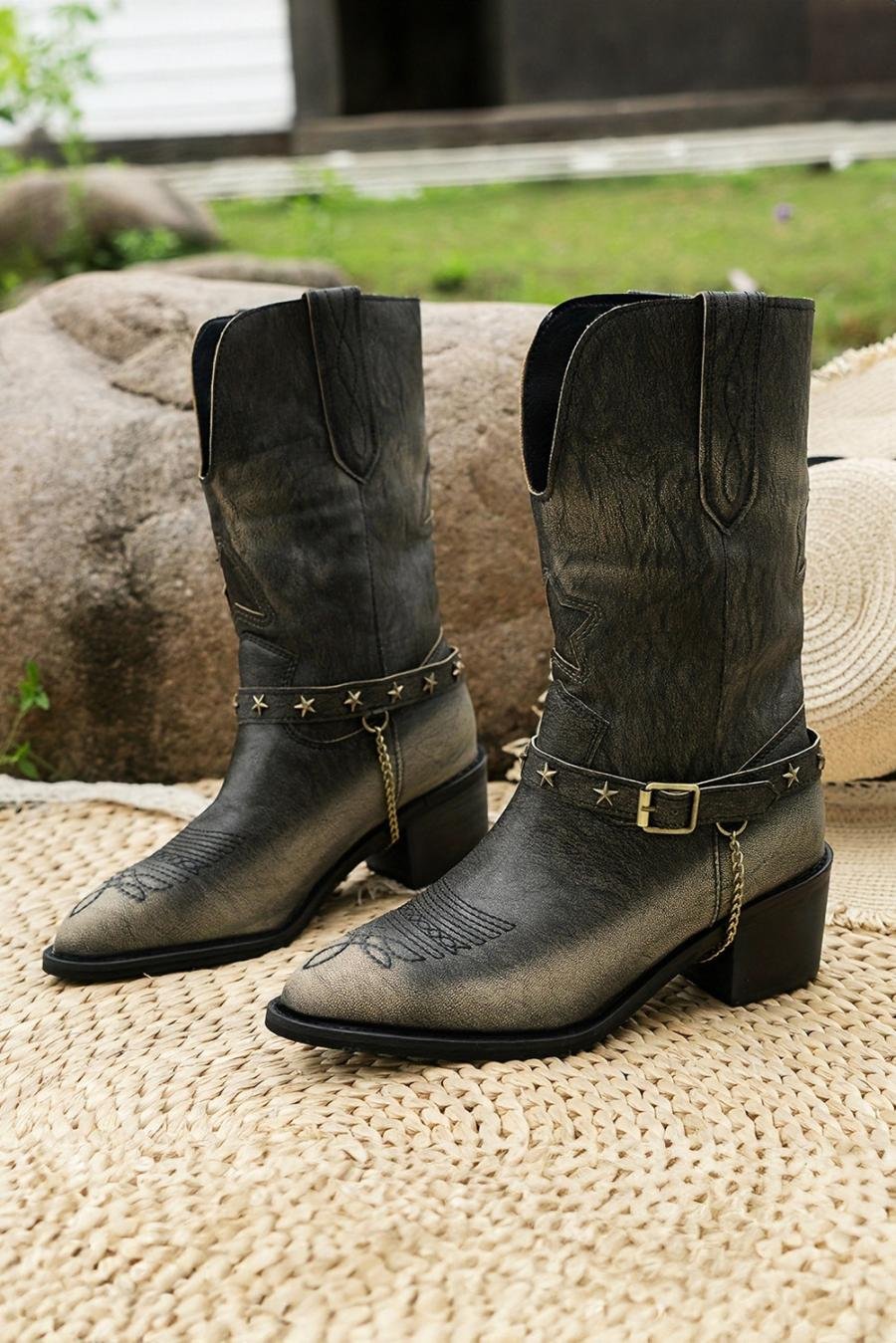 Femme Bottes | Bottes Mi-Mollet Marron Foncé