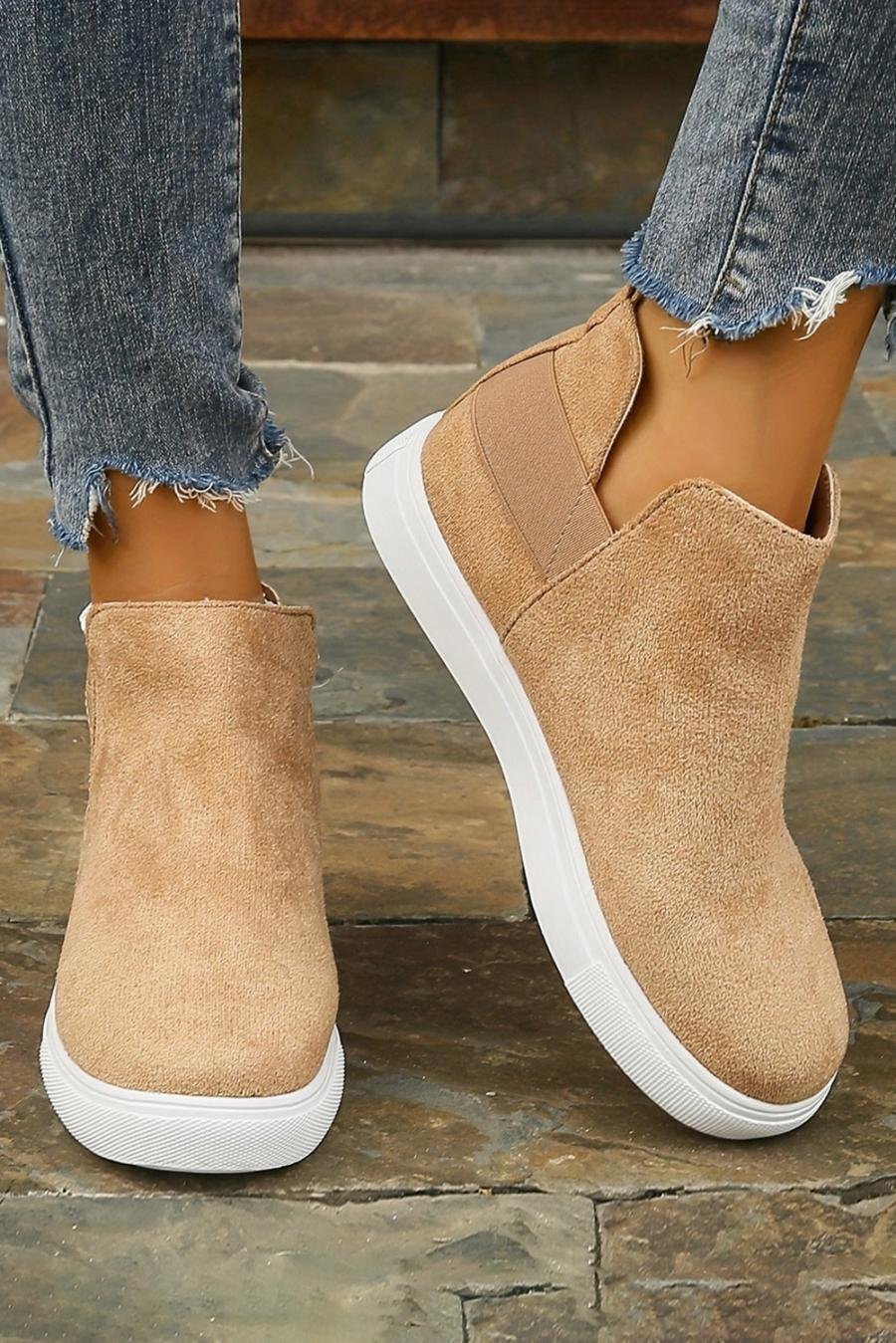 Femme Bottes | Bottes Montantes Décontractées à Enfiler Camel