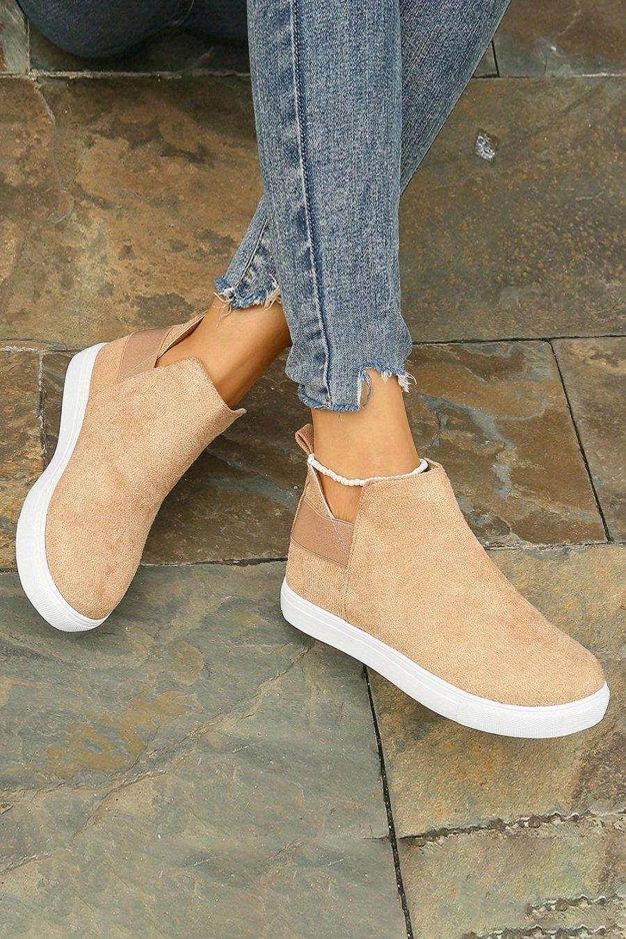 Femme Bottes | Bottes Montantes Décontractées à Enfiler Camel