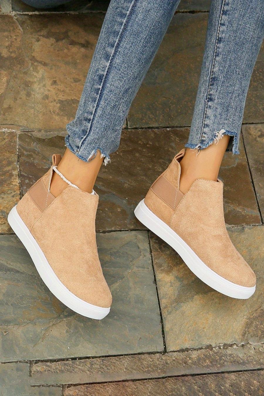 Femme Bottes | Bottes Montantes Décontractées à Enfiler Camel