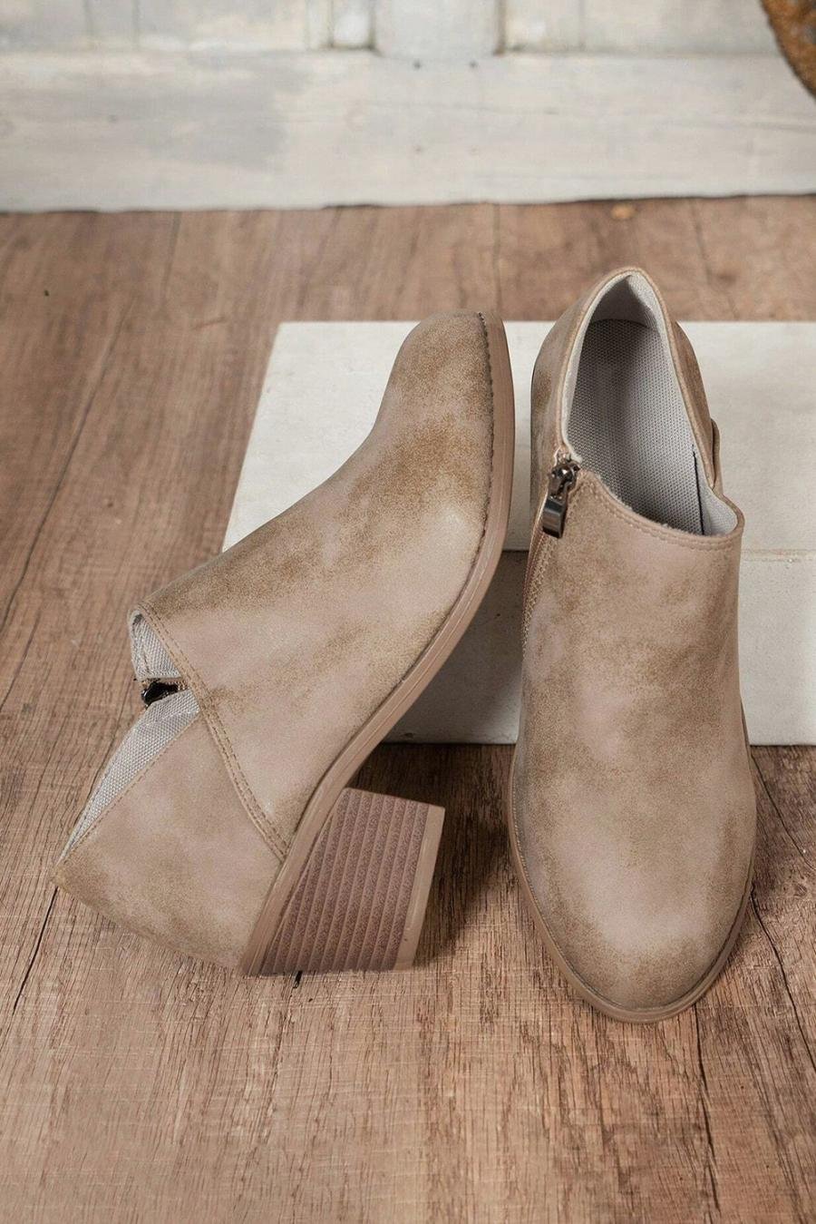 Femme Bottes | Bottines En Daim Gris Philippin